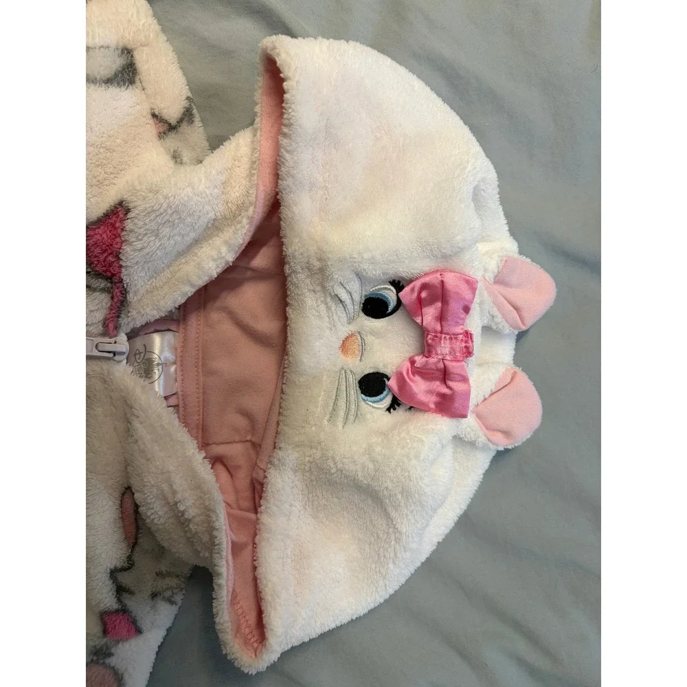 Disney Marie Aristocats Fleece Hooded Pajama Sleeper Costume Baby Size 2T